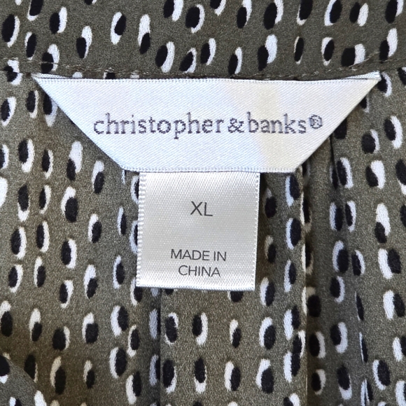 XL Lightweight Sleeveless Shell Blouse Tank Button Front Olive Green Black White - Picture 2 of 11